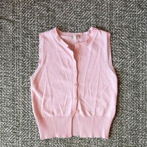 Stella Tweed Pink Sleeveless Cardigan